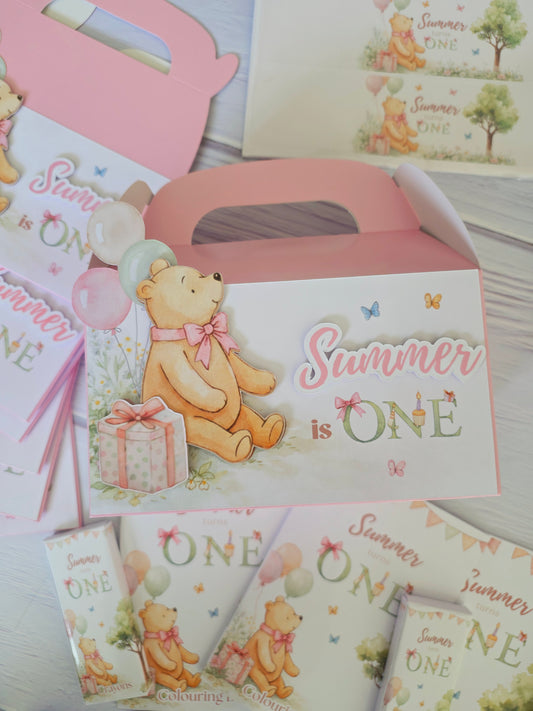 Baby Pooh Pink Theme Party Box