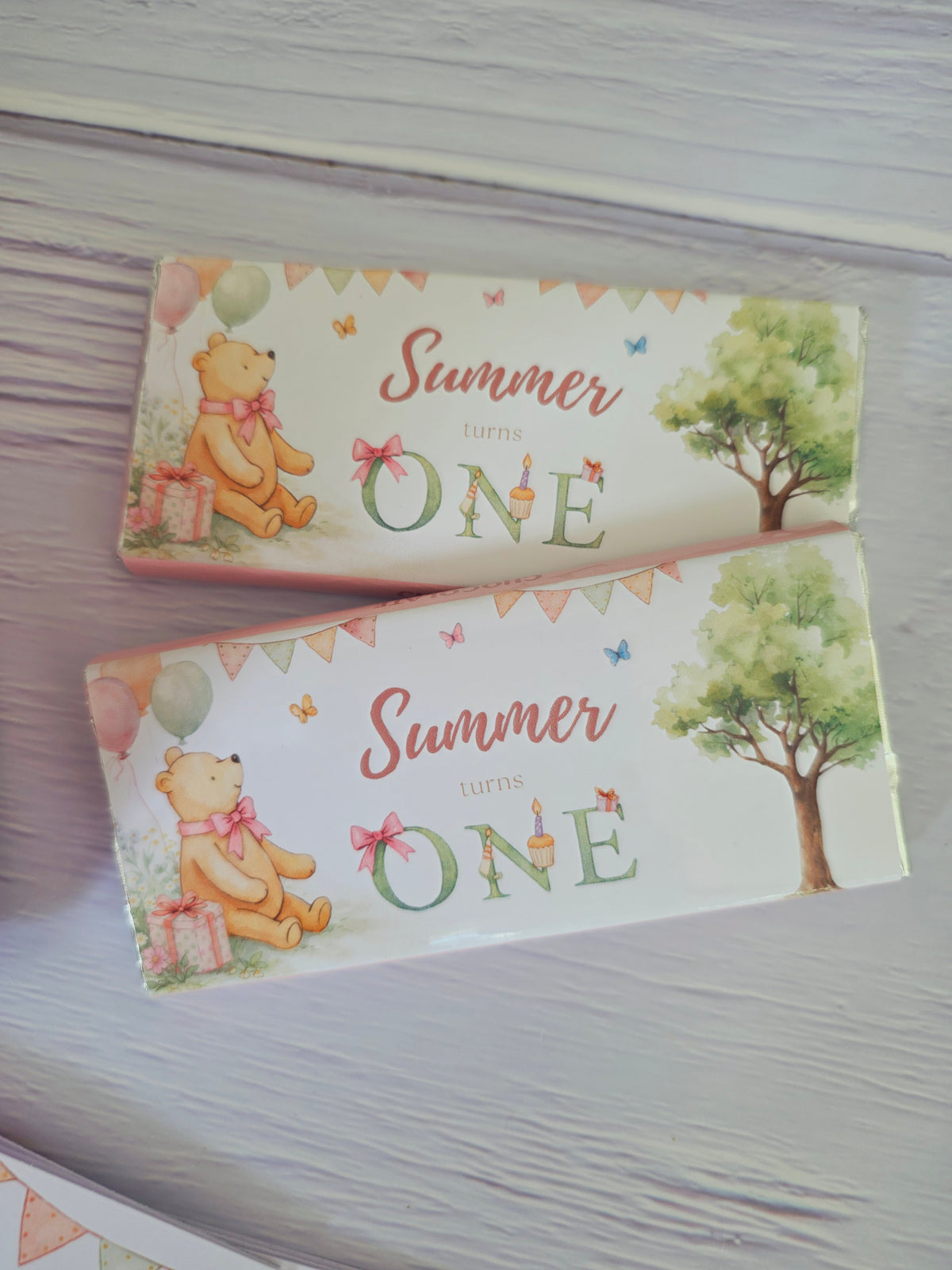 Baby Pooh Pink Theme Chocolate Bar
