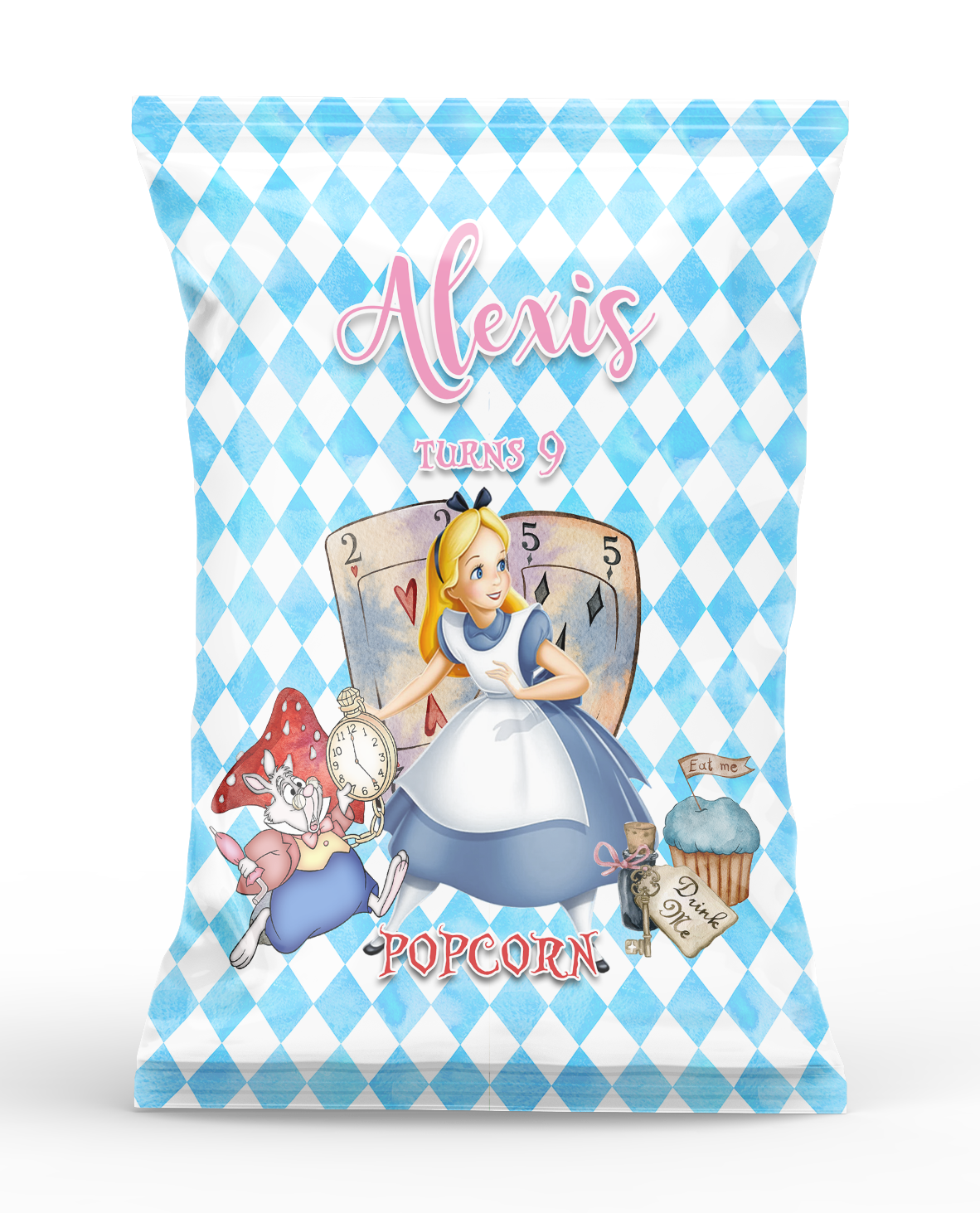 Alice in Wonderland Theme Popcorn Bag