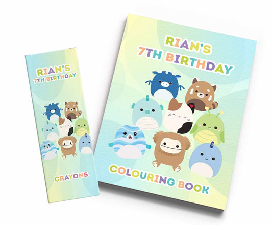 Squishmallows Theme Colouring Book & Crayons