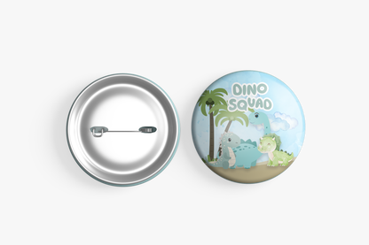 Dino Squad Cute Baby Dinosaurs Pin Badge | Kids Birthday Party Favour