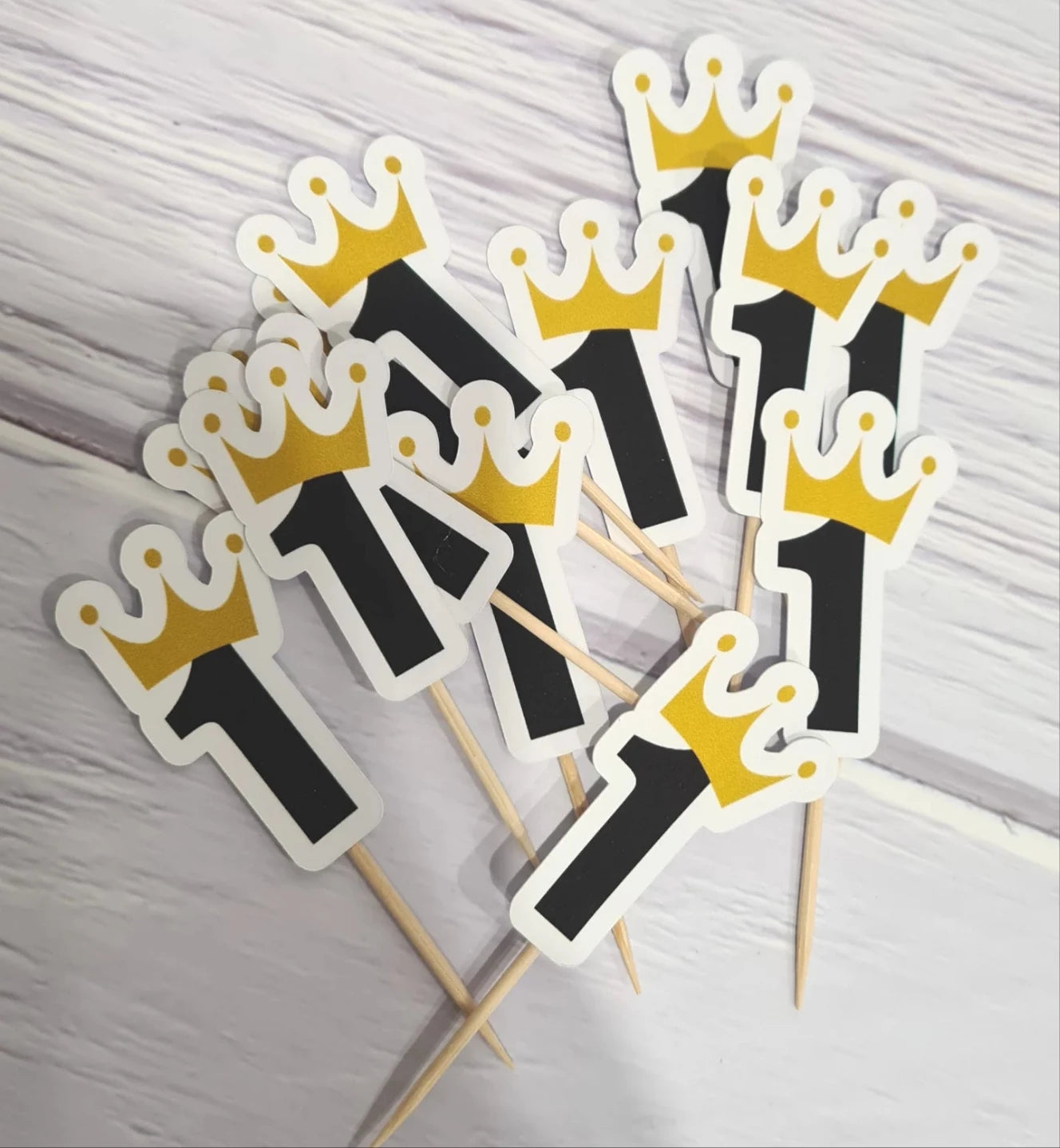 Big One Crown First Birthday Cupcake Toppers (12pk)