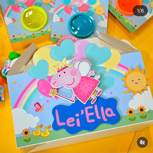 Pink Piggy Birthday Party Box | Personalised Kids Birthday Party Favours Australia