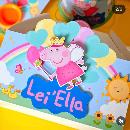 Pink Piggy Birthday Party Box | Personalised Kids Birthday Party Favours Australia