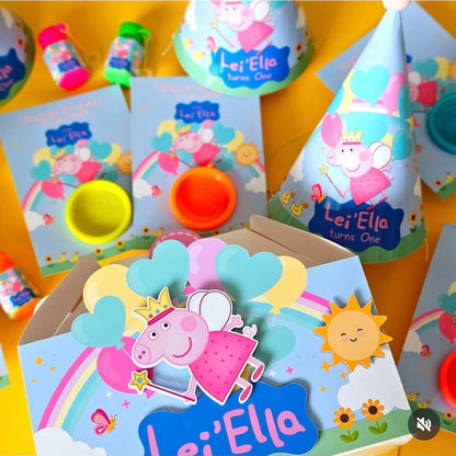 Pink Piggy Birthday Party Box | Personalised Kids Birthday Party Favours Australia