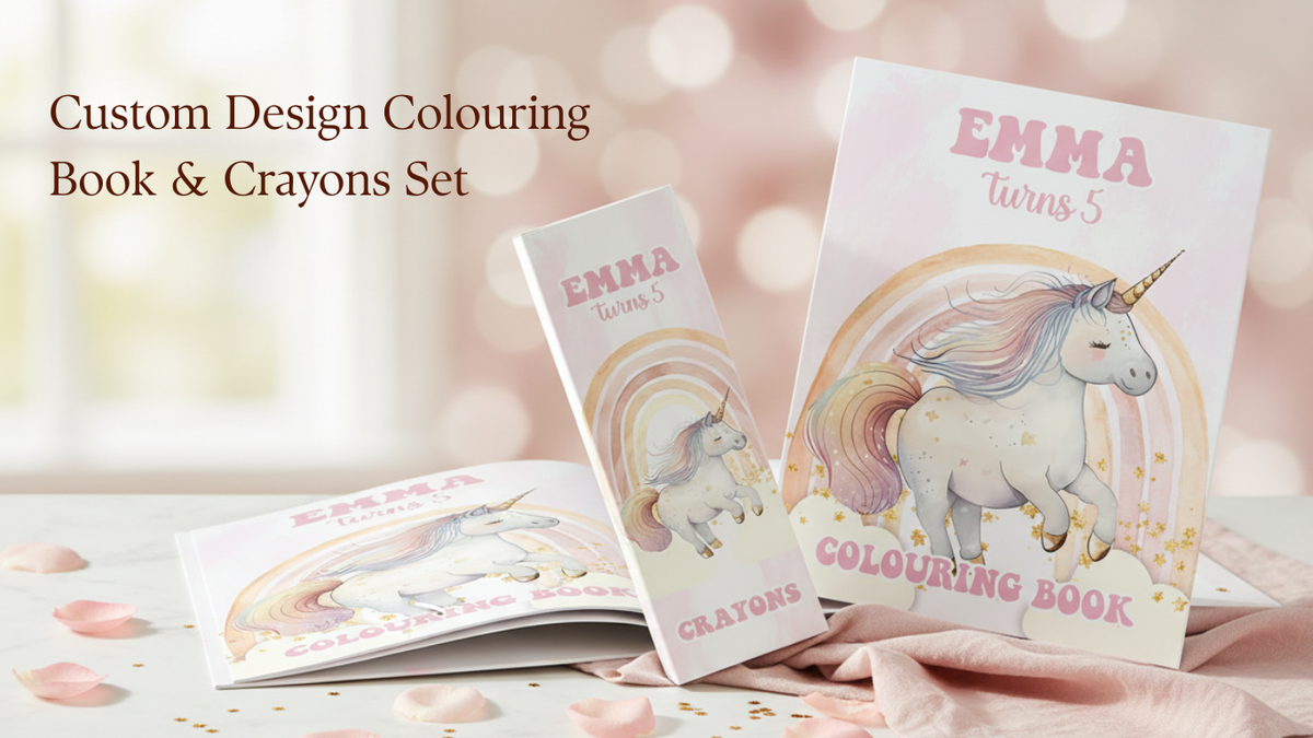 Colouring Book & Crayons - Custom Design