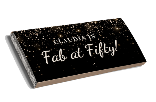 Black & Gold Party Chocolate Bar | Personalised Chocolate Favours Australia