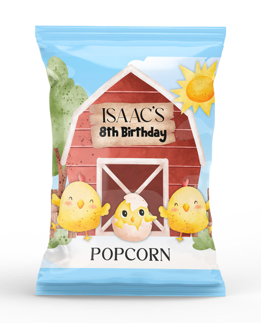 Chicken Farm Animals Theme Popcorn Bag