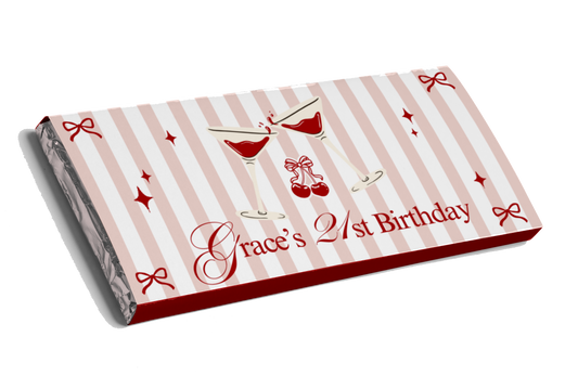 Cocktail Party Chocolate Bar | Personalised Chocolate Favours Australia