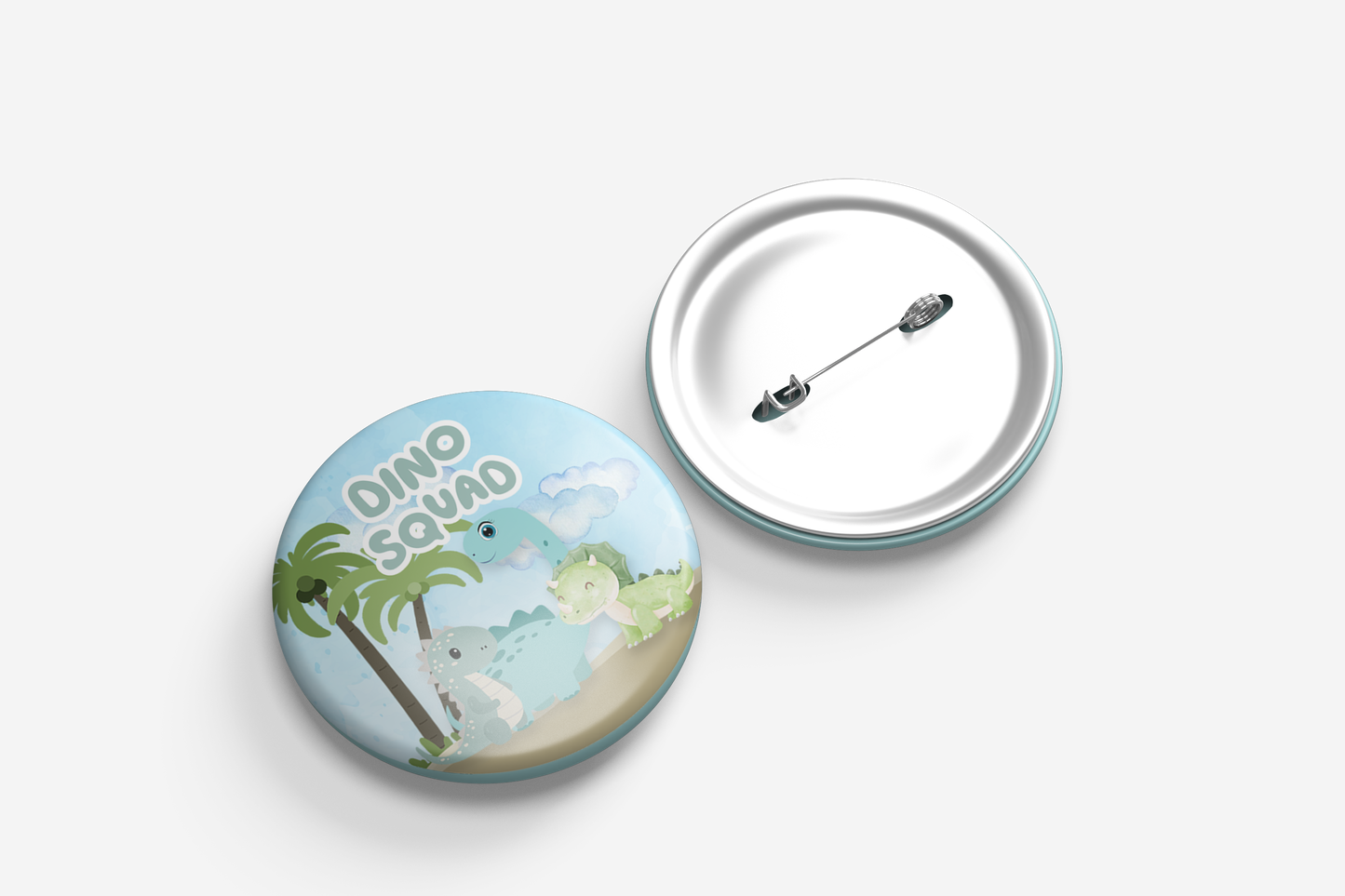 Dino Squad Cute Baby Dinosaurs Pin Badge | Kids Birthday Party Favour