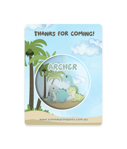 Dino Squad Cute Baby Dinosaurs Pin Badge | Kids Birthday Party Favour