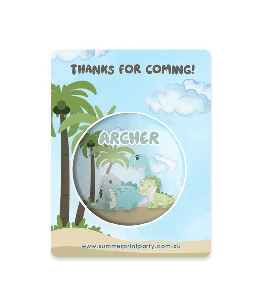 Dino Squad Cute Baby Dinosaurs Pin Badge | Kids Birthday Party Favour