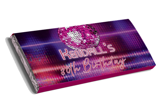Disco Themed Chocolate Bar | Personalised Chocolate Favours Australia