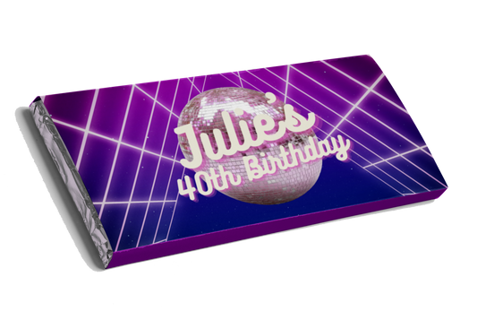 Disco Ball Chocolate Bar | Personalised Chocolate Favours Australia