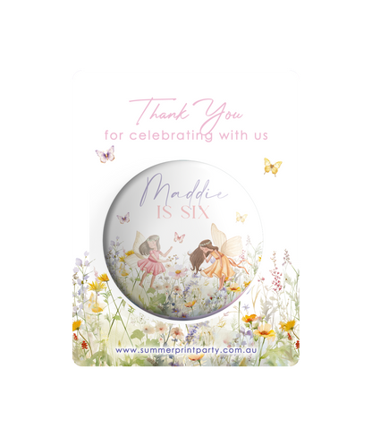 Magical Fairy Garden Pin Badges | Kids Birthday Party Favours | Personalised or Plain