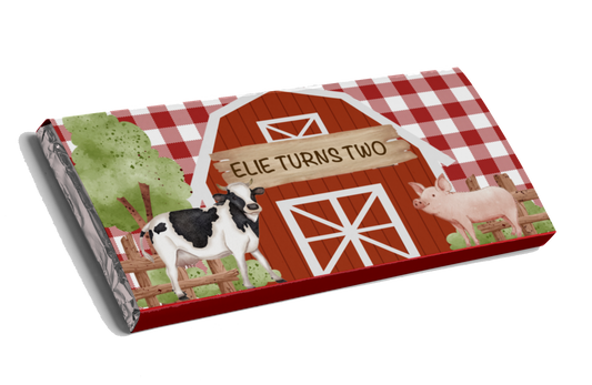 Farm Animals Barnyard Chocolate Bar | Personalised Party Favours Australia