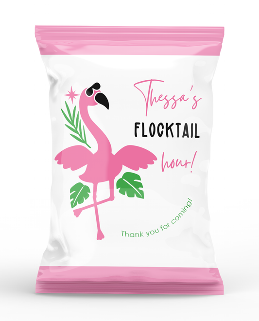 Tropical Glam Flamingo Theme Popcorn Bag Pink