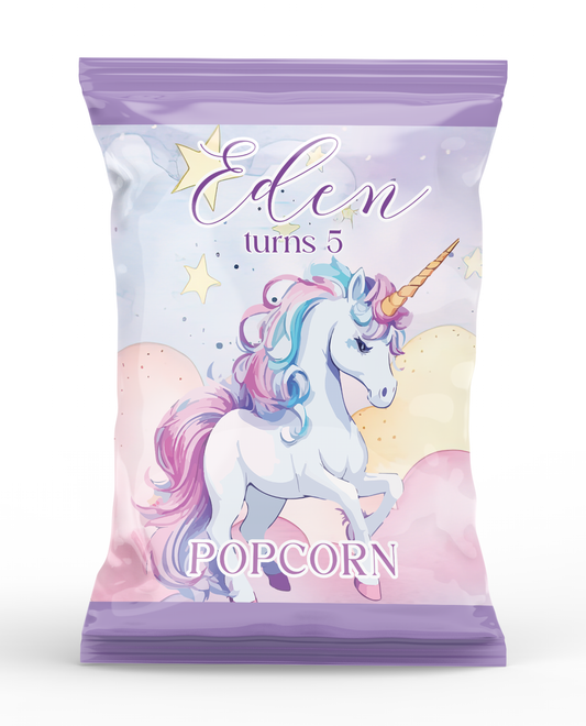 Magical Unicorn Theme Popcorn Bag