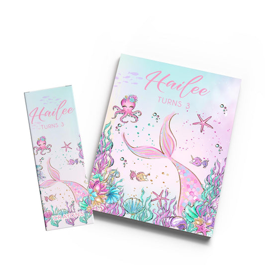 Pink Design Mermaid Tail Colouring Book & Crayons