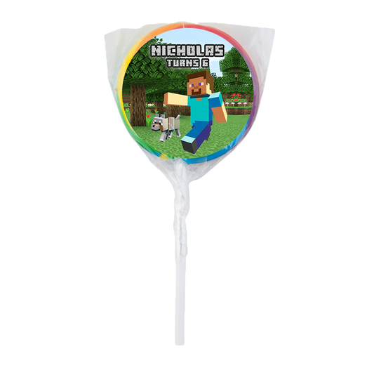 MInecraft Theme Lollipops -12pk