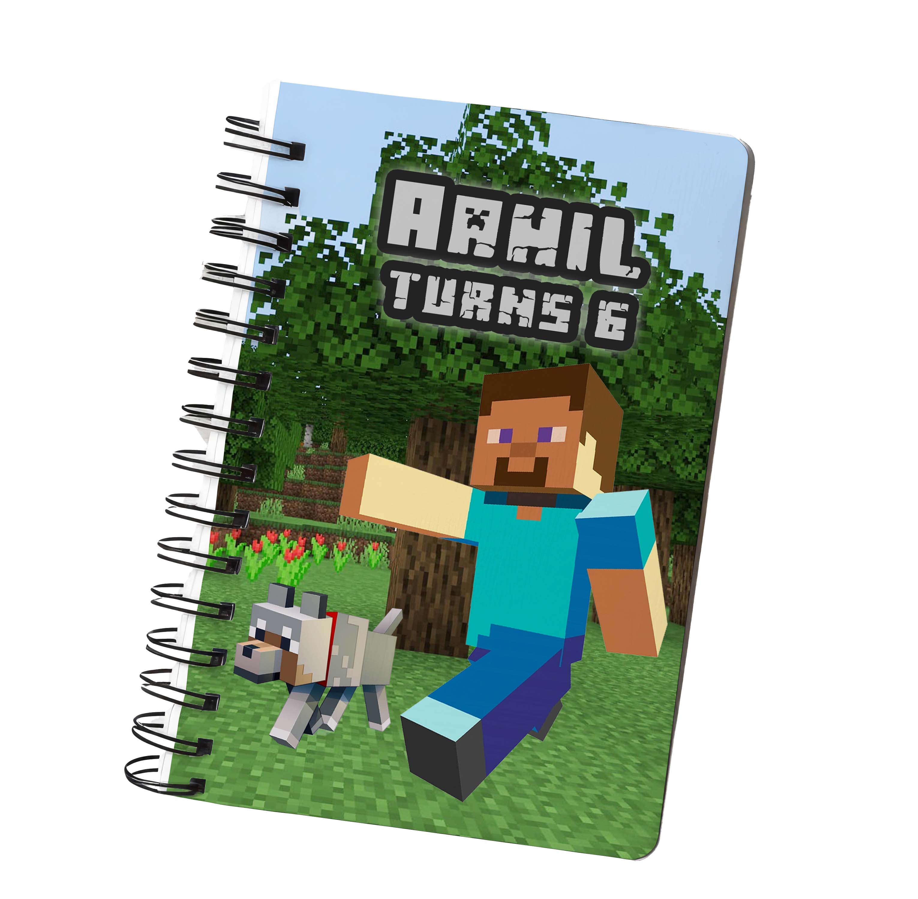 Personalised Minecraft Theme Notebook – Summer Print & Party