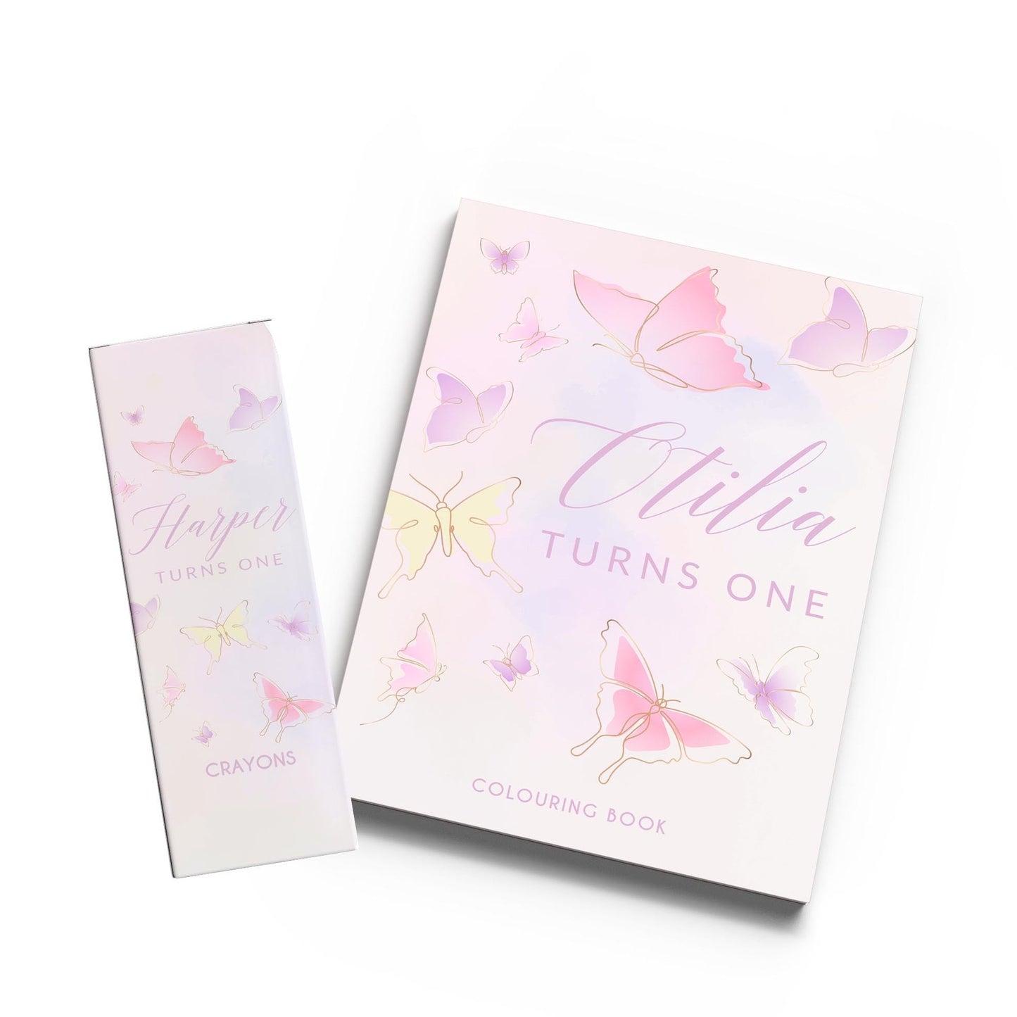 Pastel Butterflies Colouring Book & Crayons