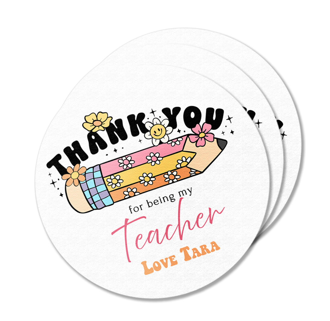 Appreciation Note Stickers Pencil Design Teacher Appreciation Stickers Pack – Summer Print & Party
