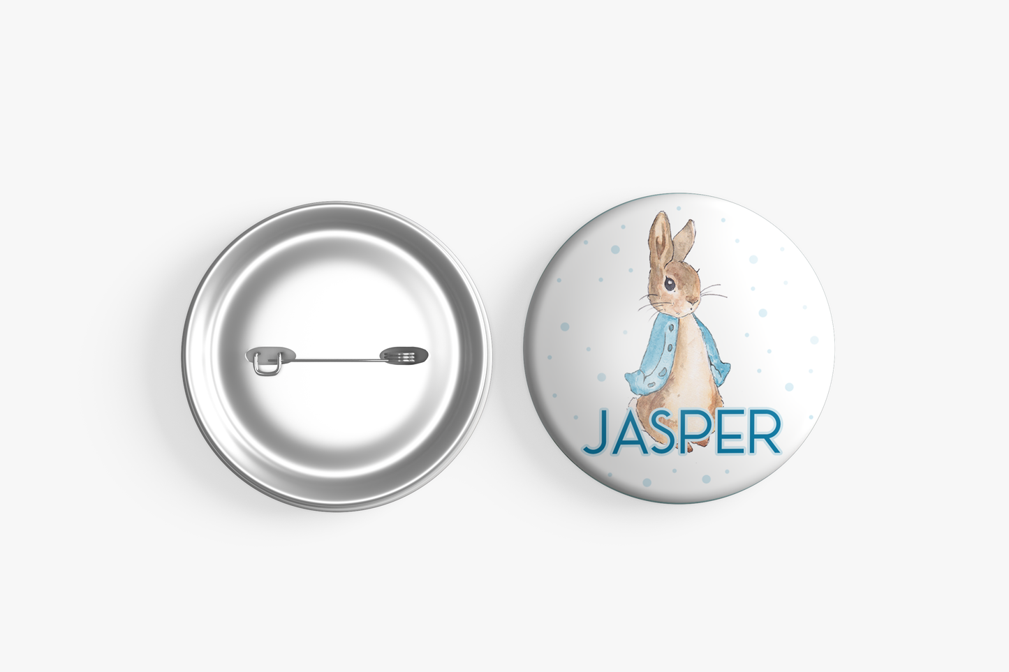 Peter Rabbit Garden Party Pin Badges | Kids Birthday Party Favours | Personalised or Plain