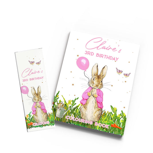 Peter Rabbit Girl Pink Colouring Book & Crayons