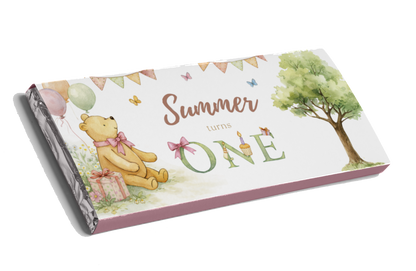 Baby Pooh Pink Theme Chocolate Bar