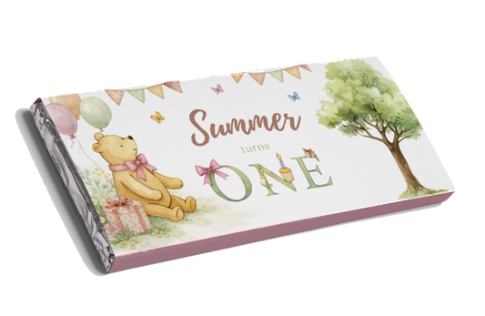 Baby Pooh Pink Theme Chocolate Bar
