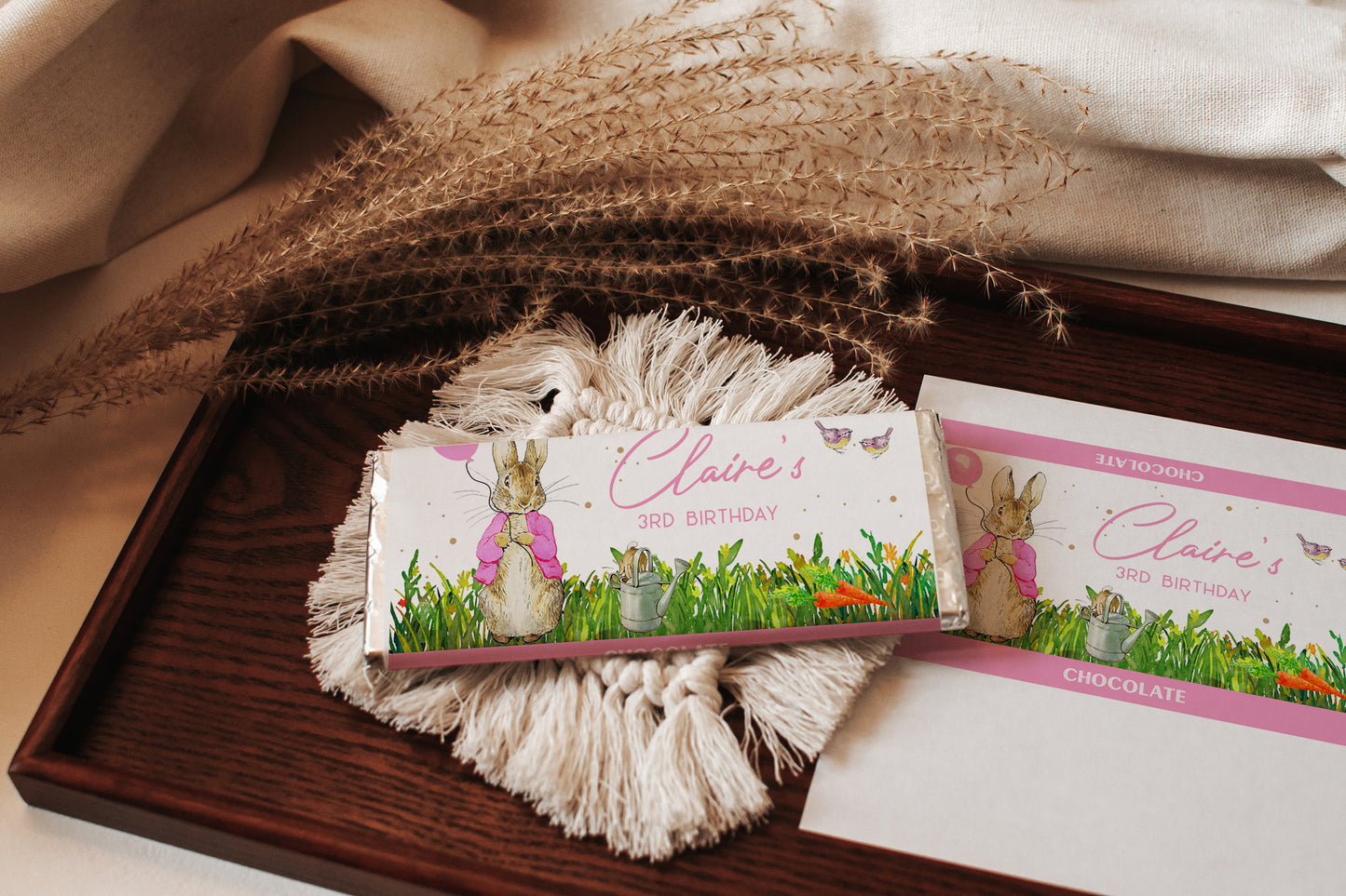 Peter Rabbit Pink Chocolate Labels