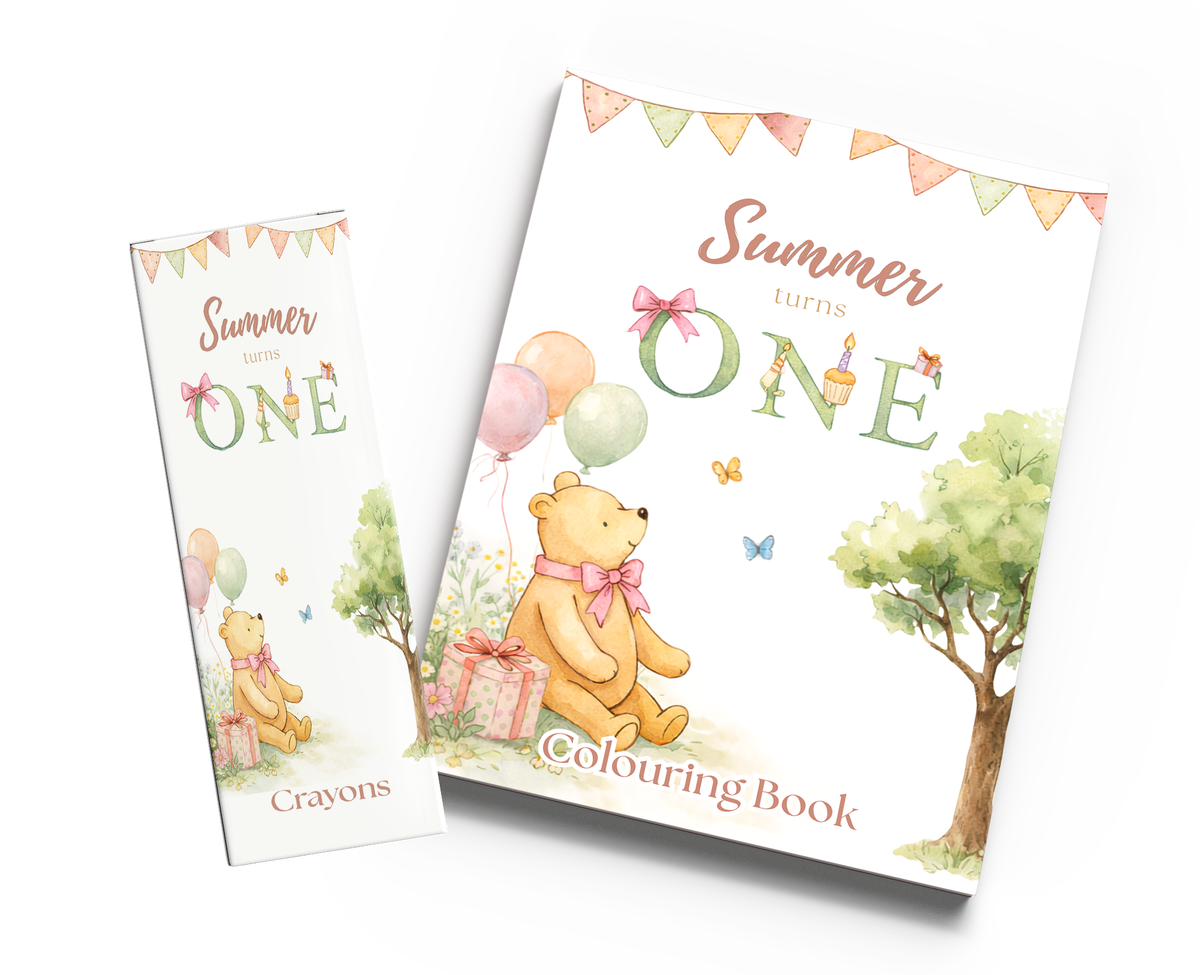 Baby Pooh Pink Theme Colouring Book