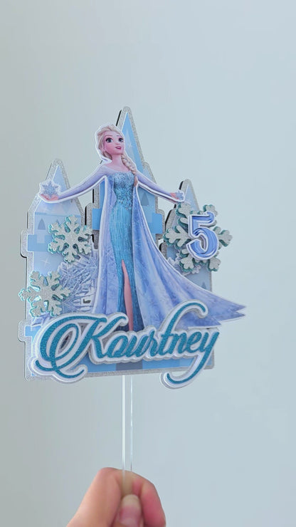 Ice Princess Frozen Theme Cake Topper