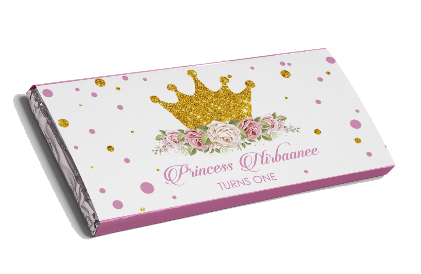Princess Crown Flowers Chocolate Bar