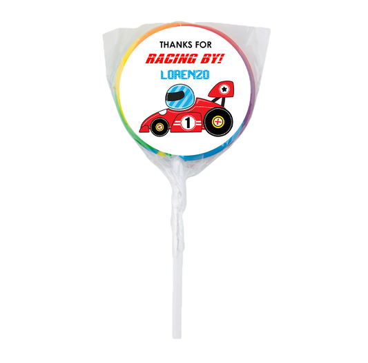 Racing Car Theme Lollipops -12pk