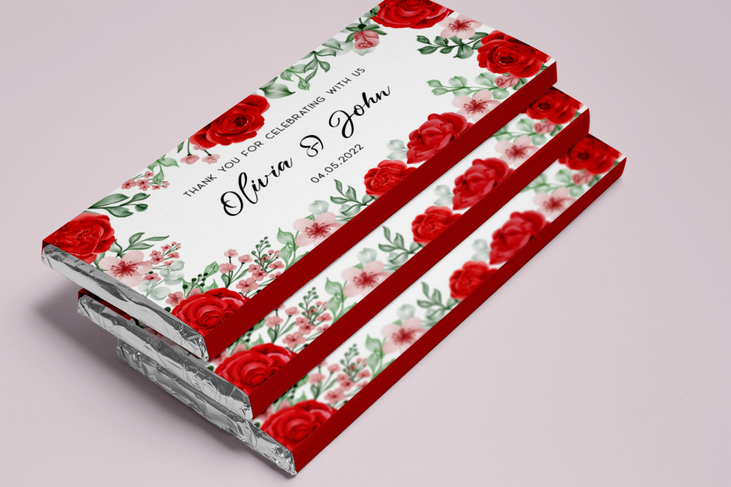 Red Roses Chocolate Bar