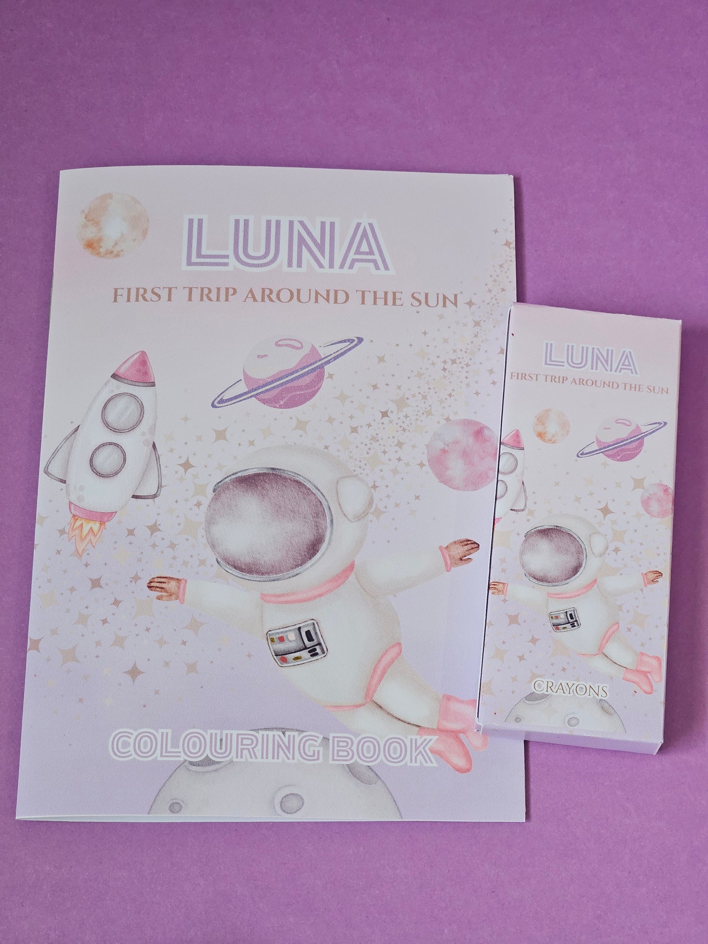 First Trip Around the Sun Theme Pink Space Favour Party Box