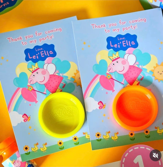 Pink Piggy Theme Play Dough Party Favours