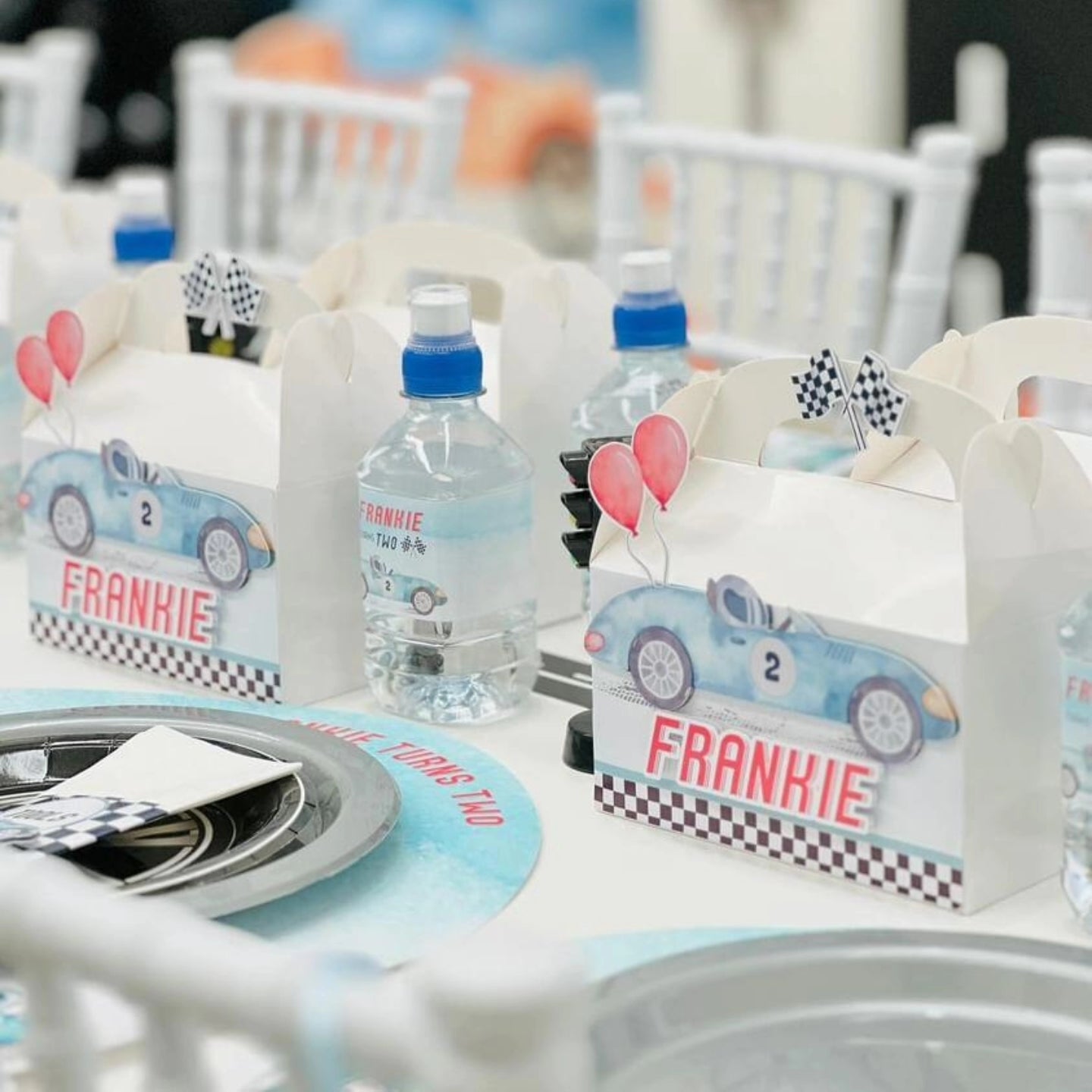Racing Car Vintage Blue Party Box – Summer Print & Party