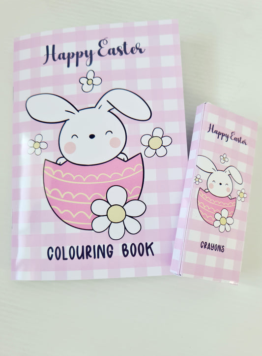 Easter Pink Bunny Colouring Set