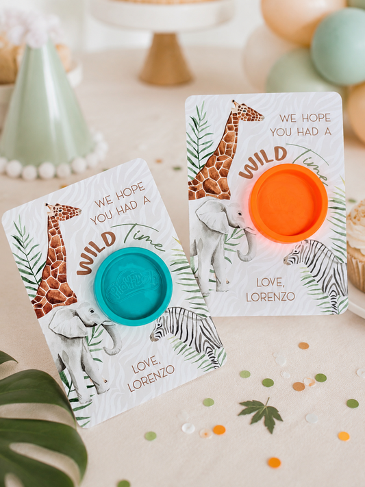 Wild One Safari Theme Play Dough Party Favours