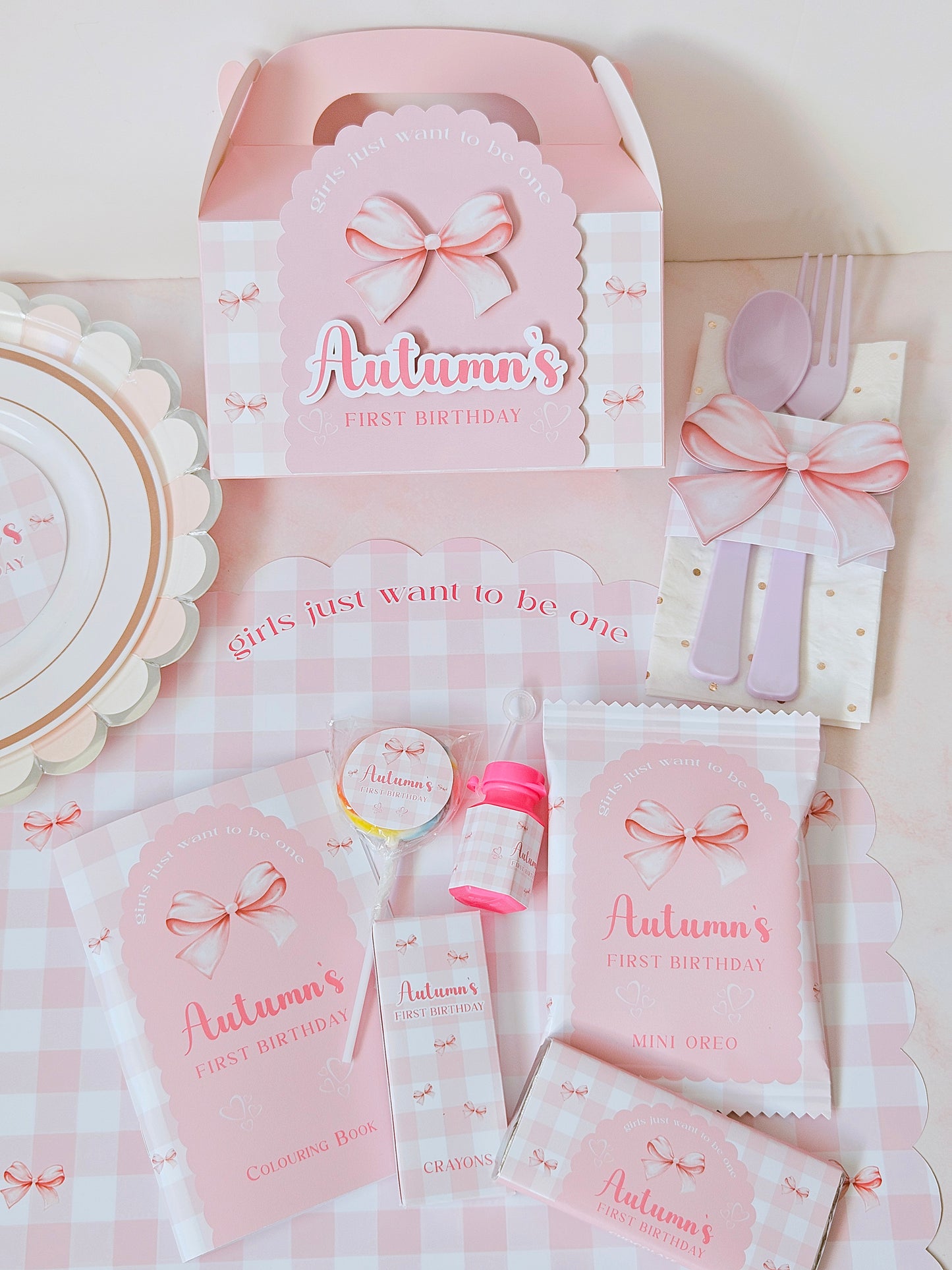 Bow Coquette Theme Pink Party Favours Box