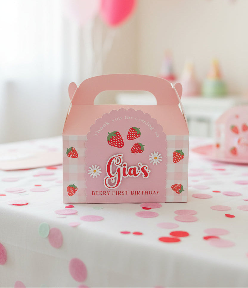 Berry First Birthday Strawberry Party Box