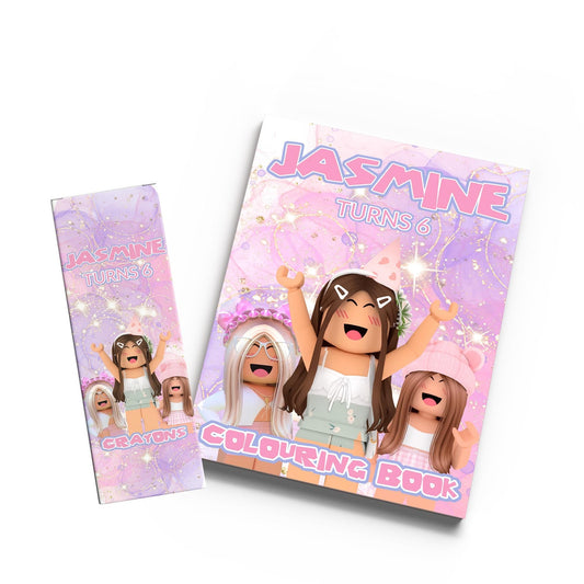 Roblox Pink Girl Colouring Book & Crayons
