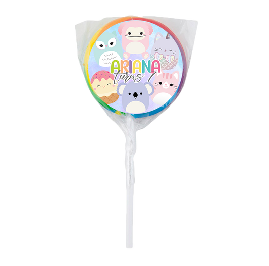 Squishmallow Theme Lollipops -12pk