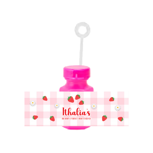 Berry First Birthday Strawberry Theme Mini Bubbles Stickers (12Pk)