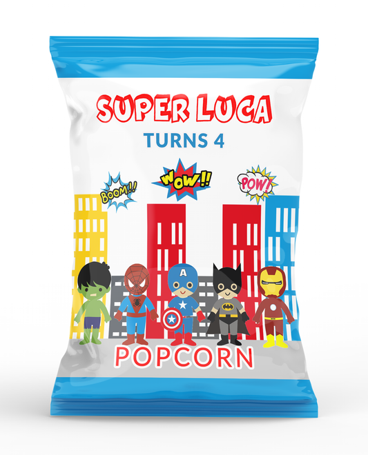 Superhero Cartoon Theme Popcorn Bag