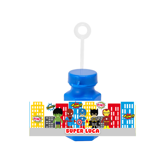 Superhero Cartoon Mini Bubbles Stickers (12Pk)