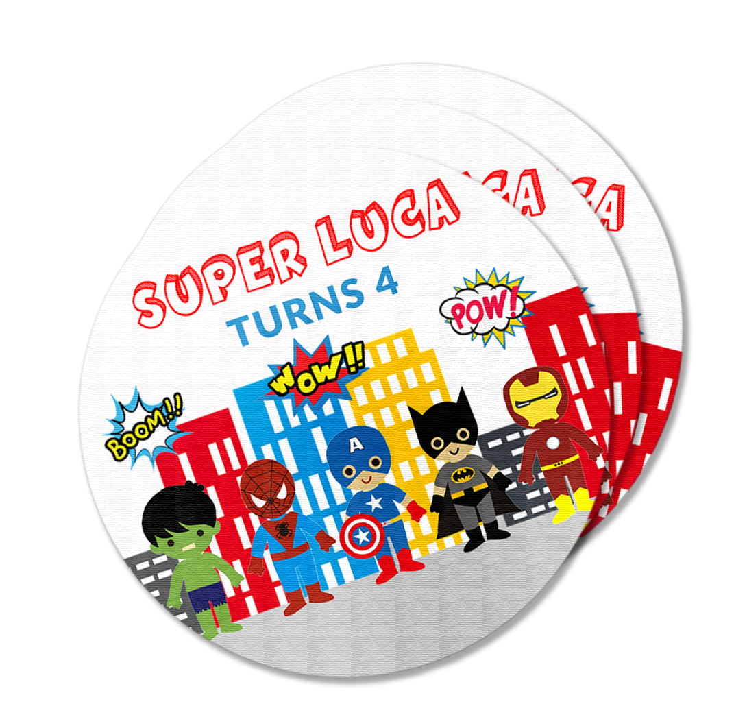 Super Hero Cartoon Theme Stickers Pack